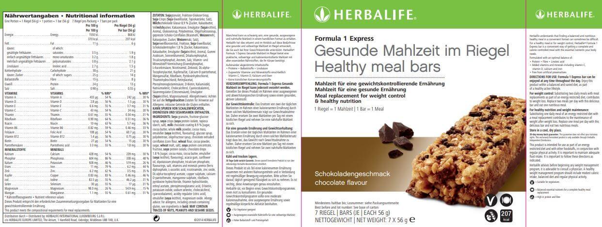 HERBALIFE - Express Protein Riegel Schokoladengeschmack